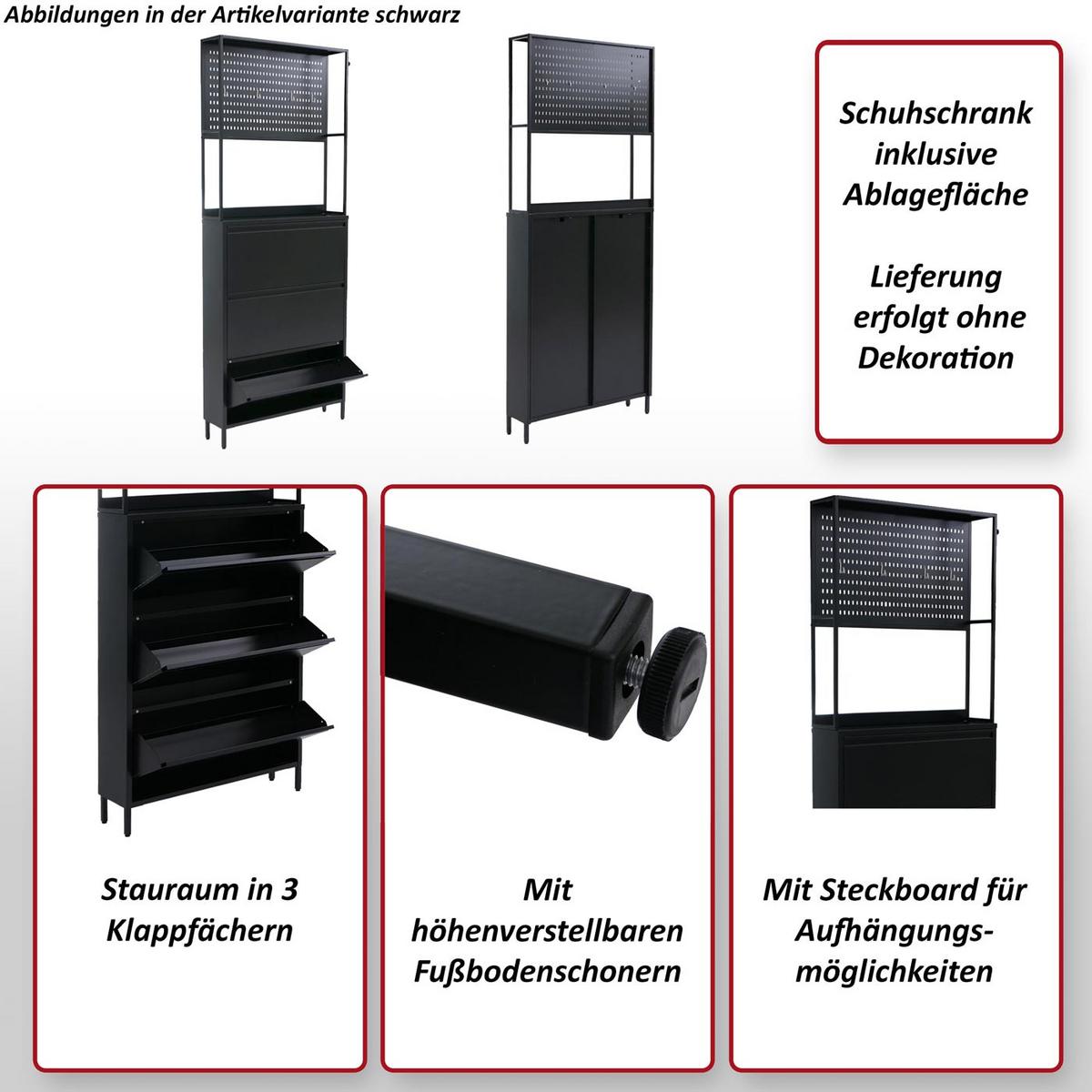 SCHUHSCHRANK Weiß - Weiß, Metall (80/201/20cm) - MCW