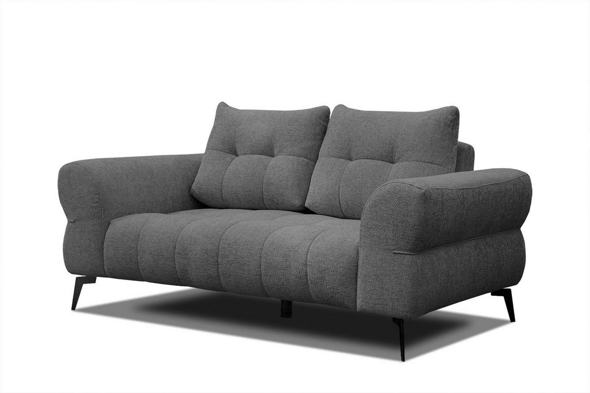 SOFA SALVINI 2-Sitzer, dunkelgrau - Dunkelgrau/Schwarz, Holzwerkstoff/Textil (176/88/99cm) - Wozimo