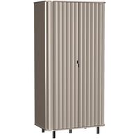 DREHTÜRENSCHRANK Nevada mit zwei Türen 98 cm Taupe - Taupe/Schwarz, Holzwerkstoff/Metall (98/200/55cm) - Beautysofa