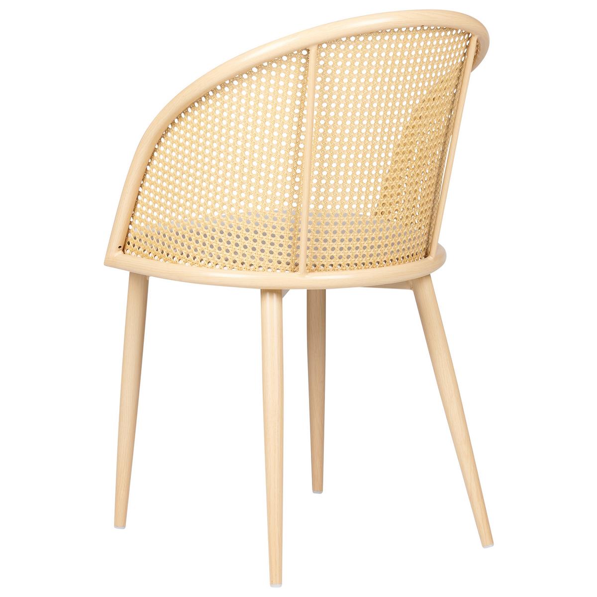 ESSZIMMERSTUHL 2er-Set Metall heller Holzfarbton/beige Cornell - Hellbraun/Beige, Metall (52/83/46cm) - Beliani