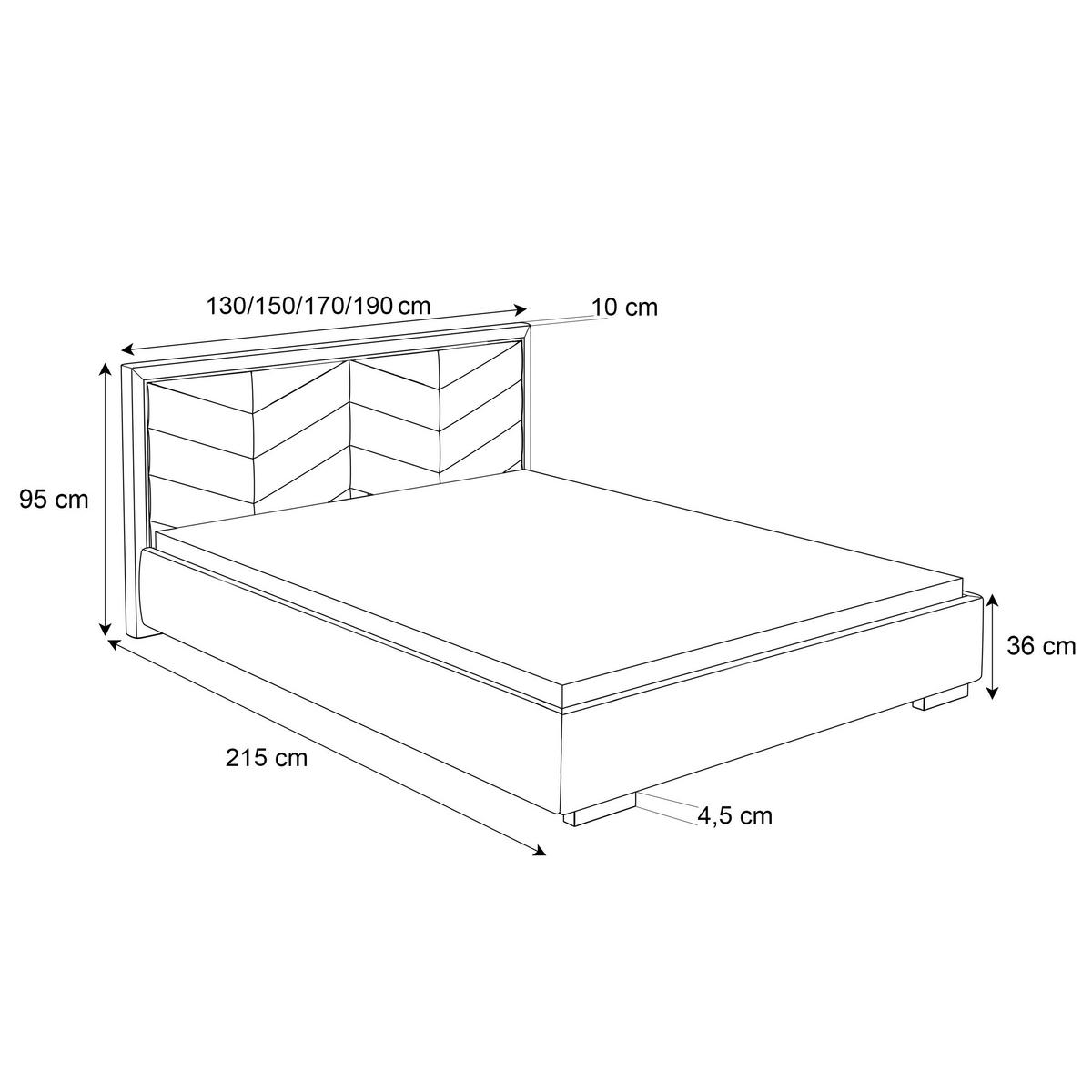 POLSTERBETT AURORA 140x200 mit Bettkasten Jasmine 96 - Grau, Textil (140/200cm) - Lookway