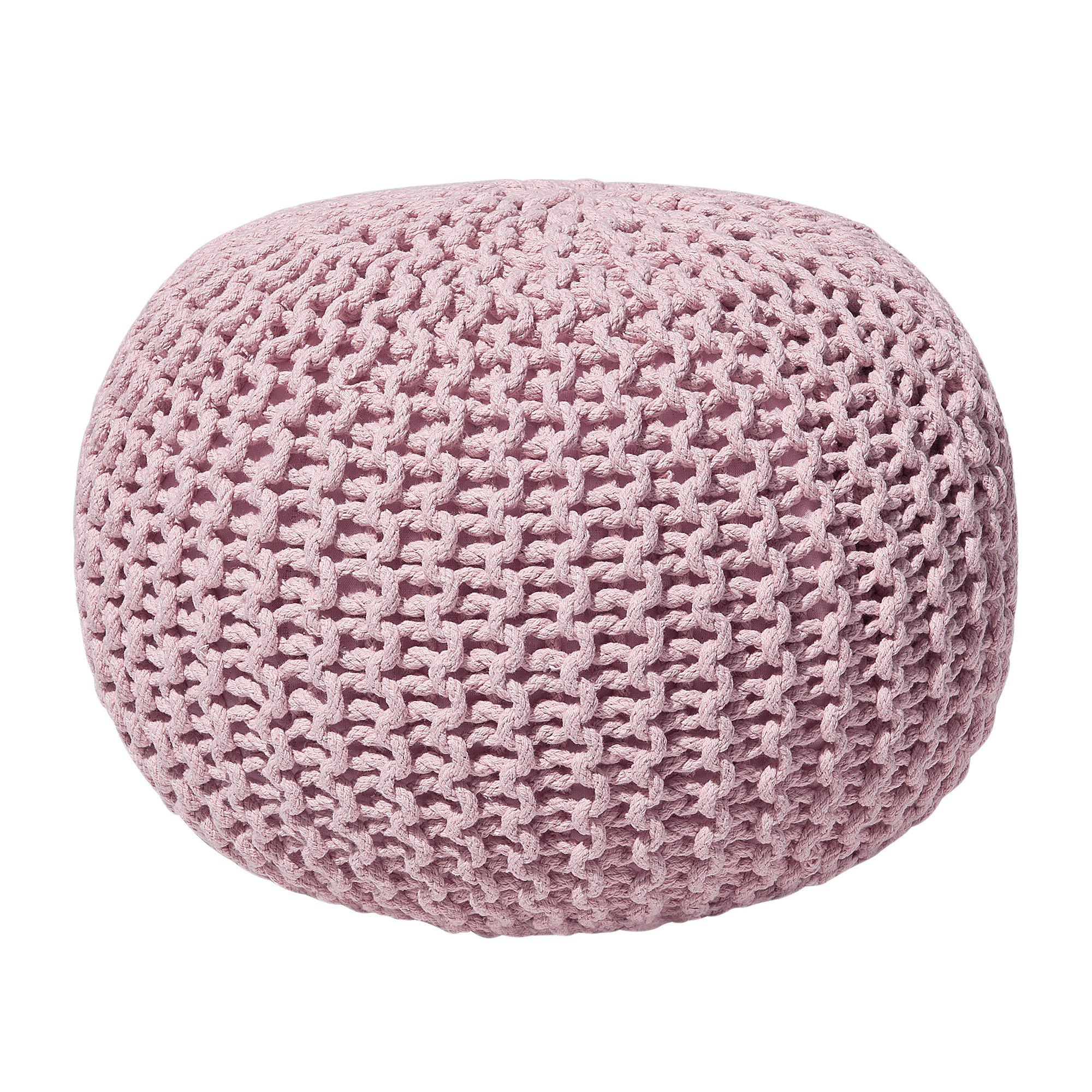 POUF Conrad 50/50/35 cm - Pink, Naturmaterialien/Textil (50/35/50cm) - Beliani