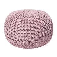 POUF Conrad 50/50/35 cm - Pink, Naturmaterialien/Textil (50/35/50cm) - Beliani