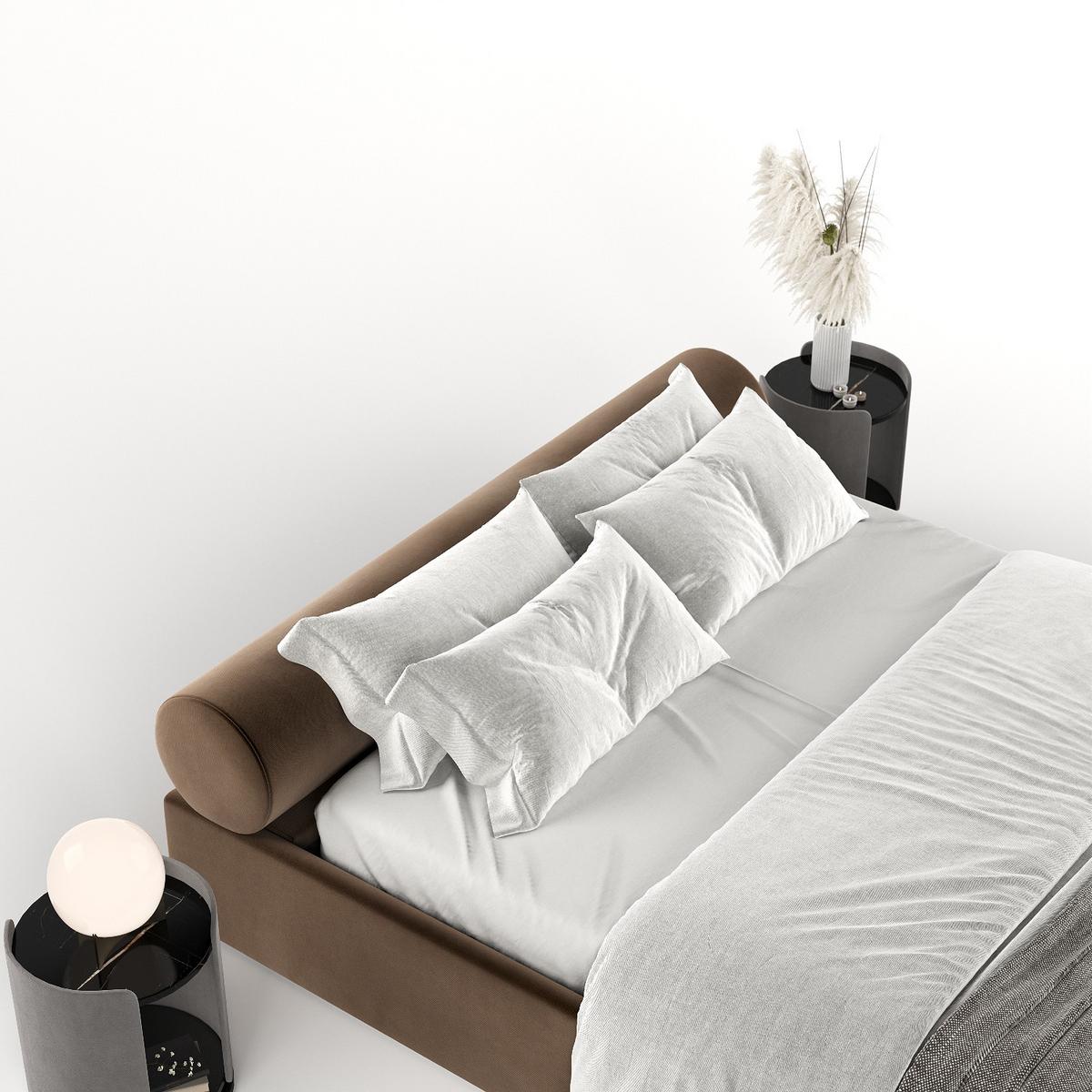 POLSTERBETT Solvo mit Stauraum 160/200 cm Braun im Kronos Stoff - Schwarz/Naturfarben, Holz/Holzwerkstoff (160/200cm) - AltaBeds