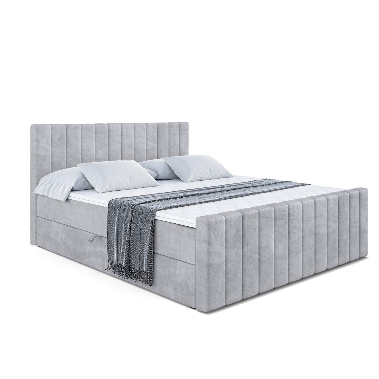 BOXBETT EDITA-Z - 180x200 cm - H4 - Hellgrau - Hellgrau, Holzwerkstoff (180/200cm) - ALTDECOR