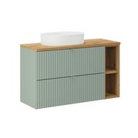 WASCHTISCH 100.4cm Jade Grün und Holz - Grün, Holzwerkstoff (100.4/59/40cm) - Petits-meubles