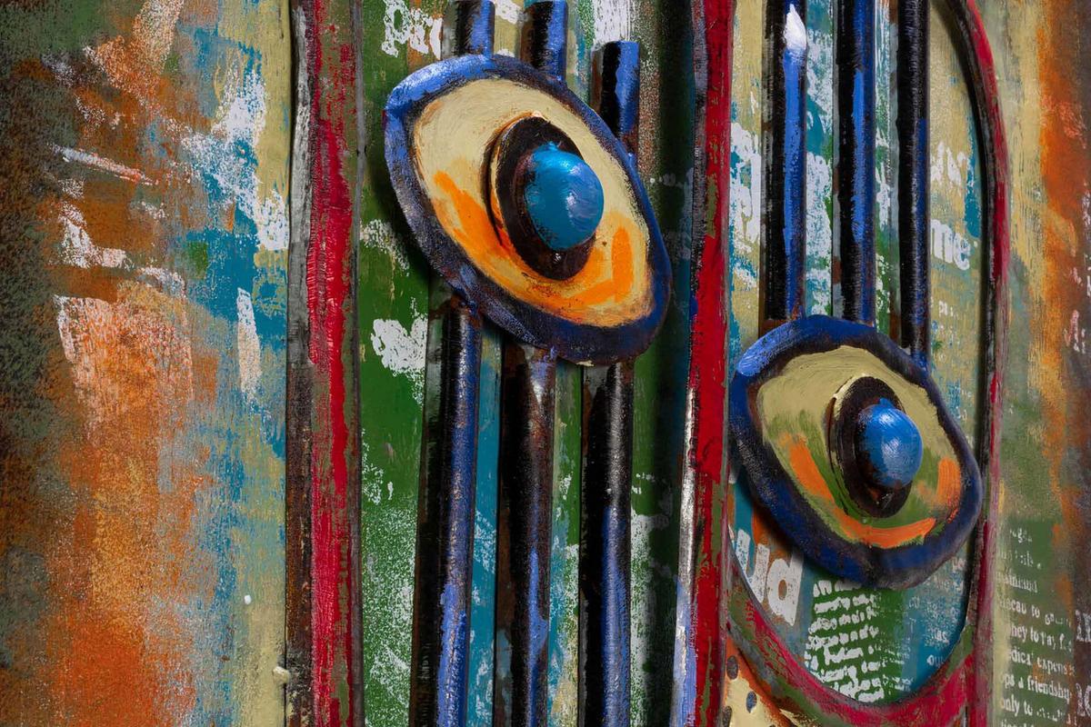METALLBILD Bunt 60/90 cm - Multicolor, Metall (3.47/90cm) - KUNSTLOFT