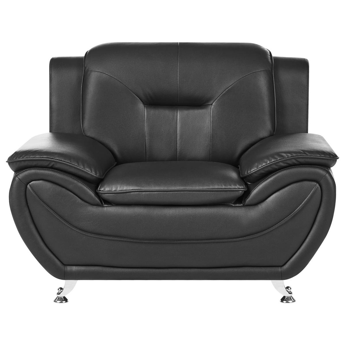 SESSEL Kunstleder Schwarz Leira - Schwarz, Kunststoff (111/86/78cm) - Beliani