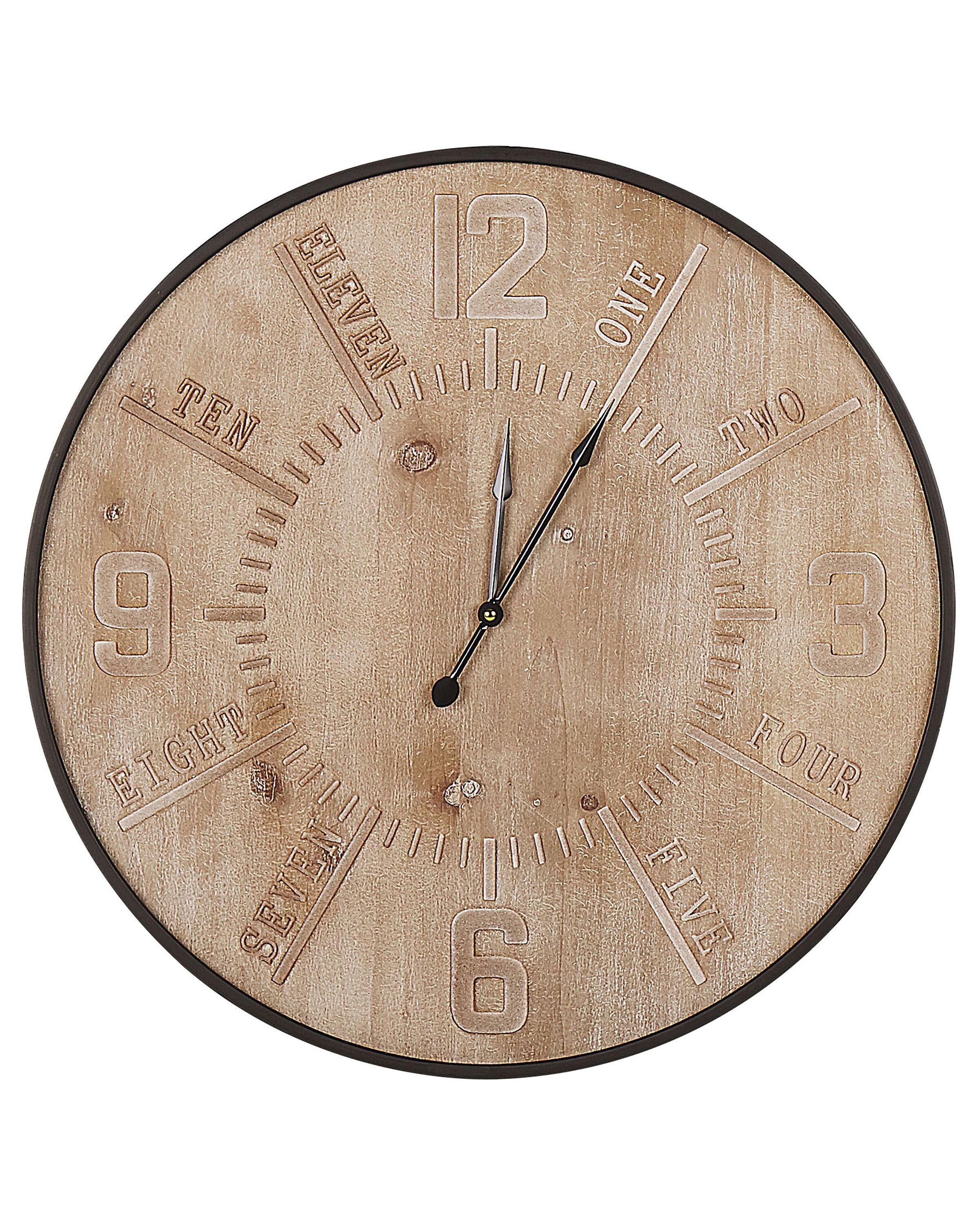 WANDUHR heller Holzfarbton/schwarz Dole - Hellbraun, Holzwerkstoff (60/60/5cm) - Beliani