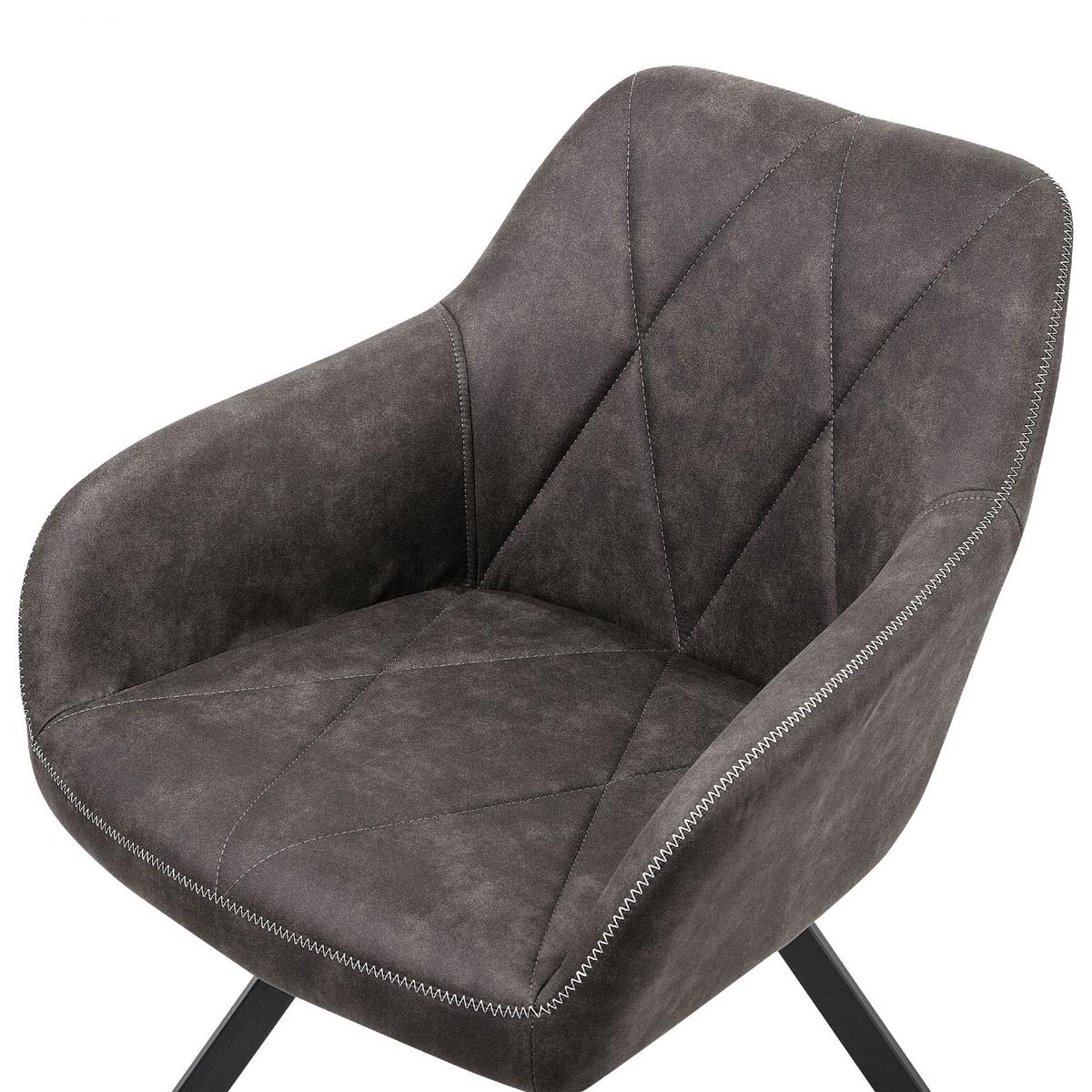 ESSZIMMERSTUHL 2er-Set Polsterbezug Grau Monee - Grau, Textil/Metall (48/78/50cm) - Beliani