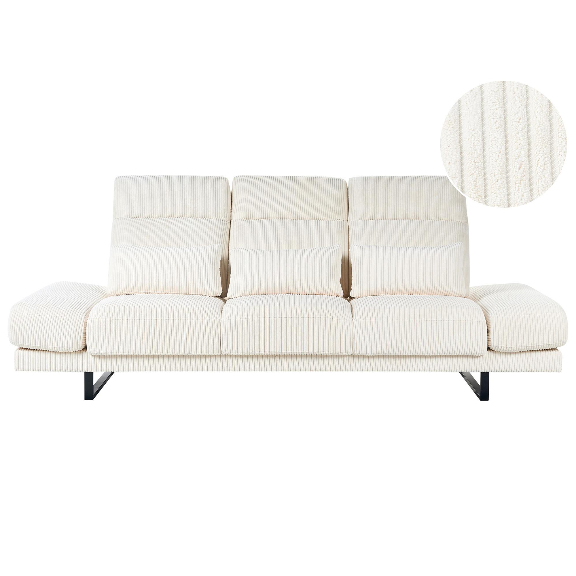 3-SITZER-SOFA Cord Hellbeige Ikast - Beige, Textil (255/87/105cm) - Beliani