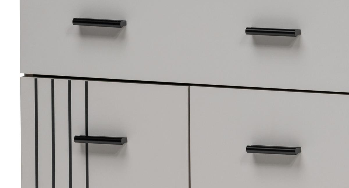 FLURKOMMODE Kaschmir, schwarz 60 x 96 cm, Flurschrank mit Streifenmuster - Kaschmir/Schwarz, Holzwerkstoff/Kunststoff (60/96/32cm) - Inn.Furn