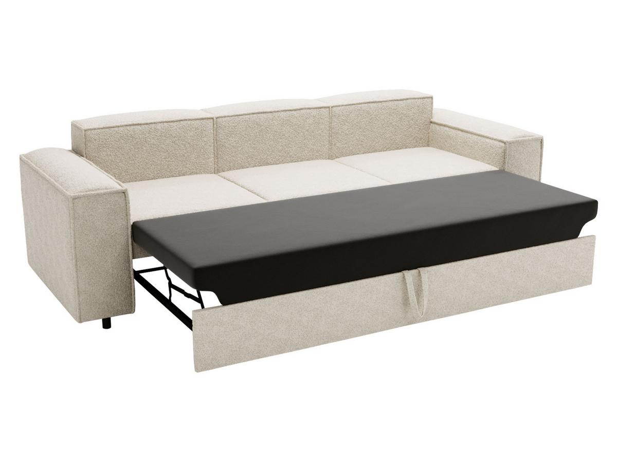 SCHLAFSOFA Santos Boucle - Beige/Schwarz, Holzwerkstoff/Kunststoff (252/79/88cm) - MIRJAN24