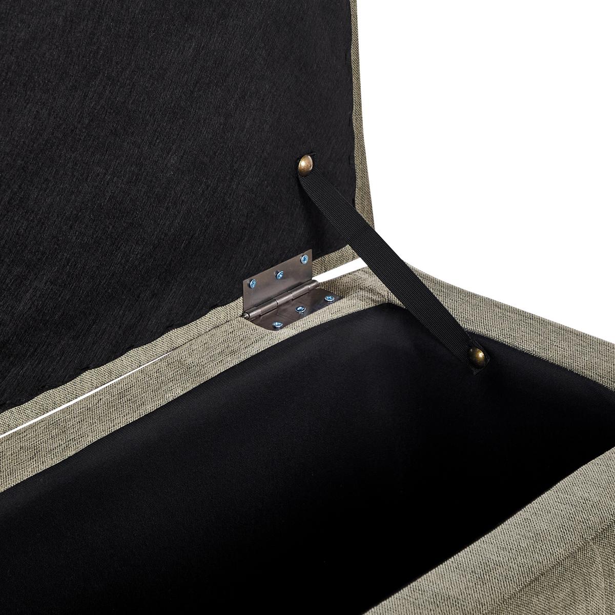 OTTOMANE mit Stauraum Stoff Olivgrün Michigan - Grün, Textil (74/40/42cm) - Beliani