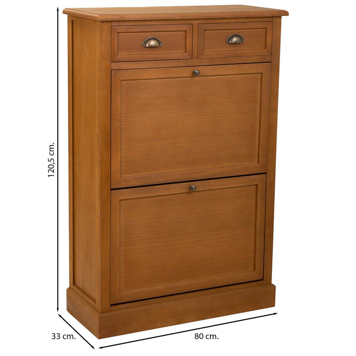 SCHUHSCHRANK aus Holz 80x33x120 cm - Braun, Holz (86/38/126cm) - Wanderlust