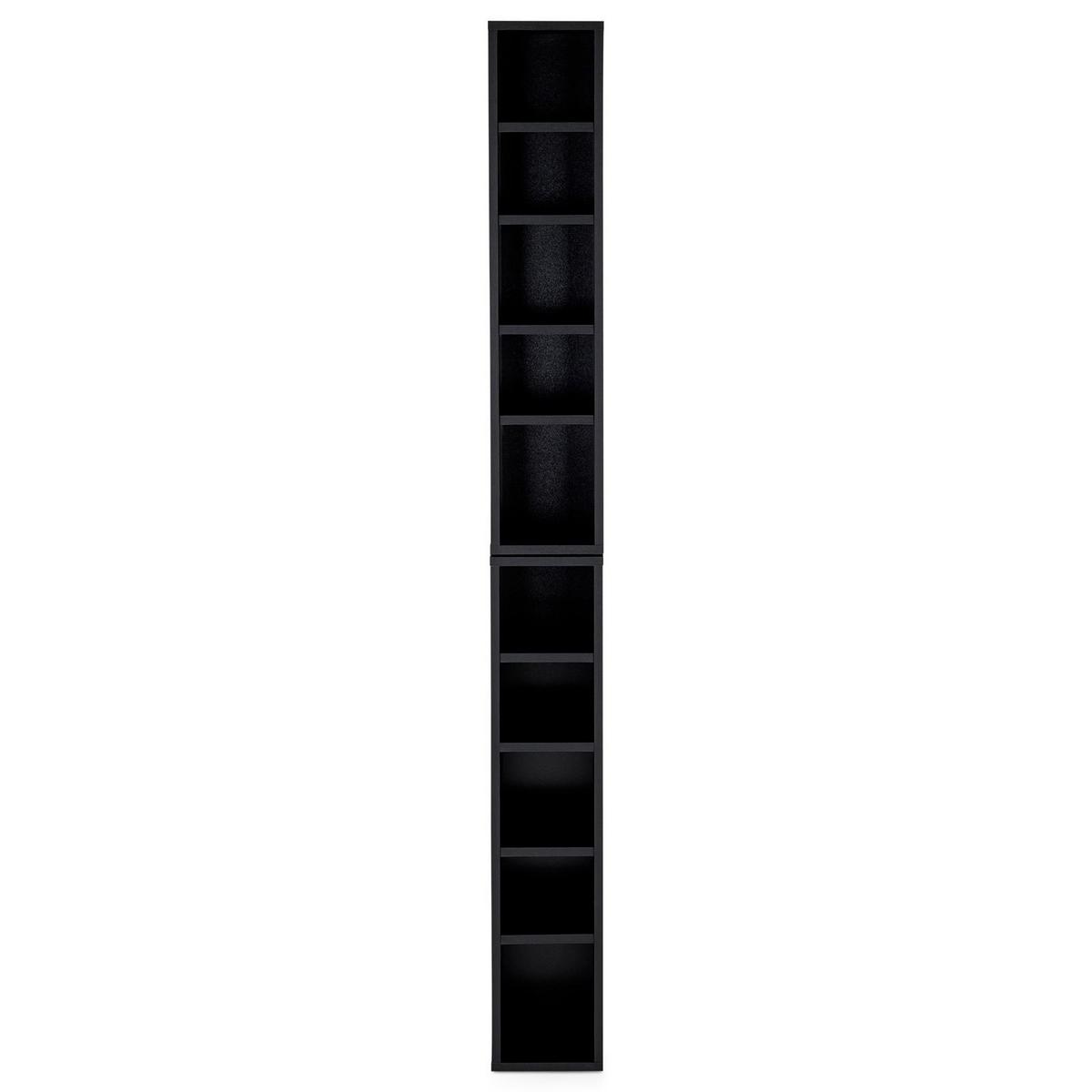 CD/DVD- REGAL CHART Esche schwarz - Schwarz, Holzwerkstoff (20/186/17cm) - CARO-Möbel