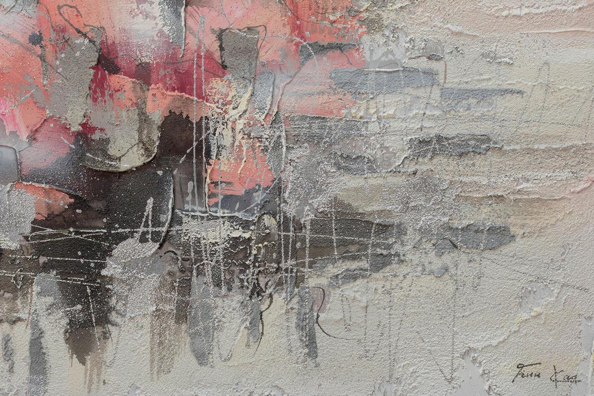 ACRYLBILD HANDGEMALT 104/78 cm - Pink/Weiß, Holz/Textil (104/78cm) - KUNSTLOFT