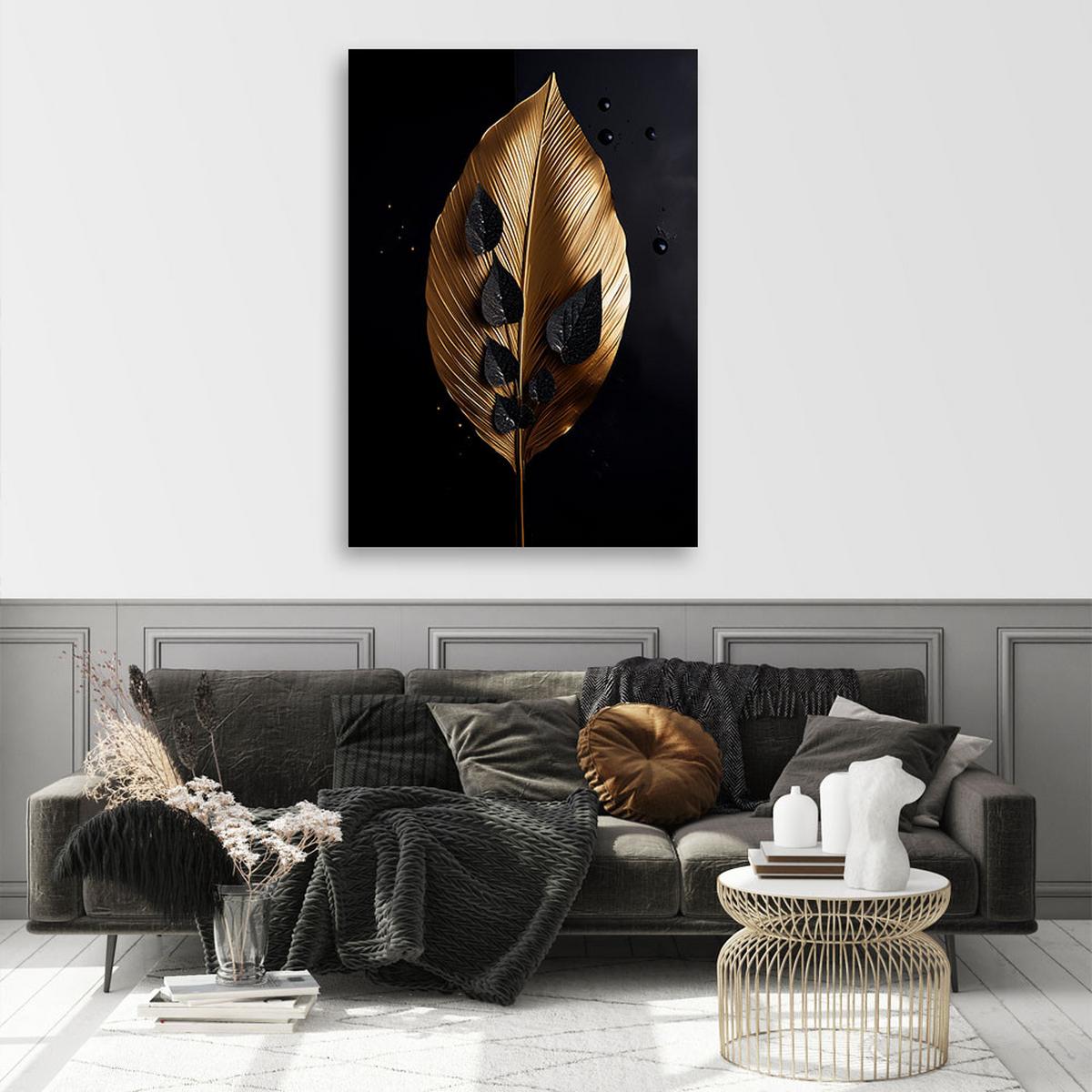 LEINWANDBILD Glamour Loft mit Blattgold 40x60cm - Goldfarben, Textil (40/60cm) - Feeby