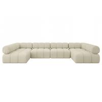WOHNLANDSCHAFT modulares Sofa Garvo-U2 - 380x190x70 cm Beige Bouclé - Beige, Holzwerkstoff/Textil (380/70/190cm) - ALTDECOR