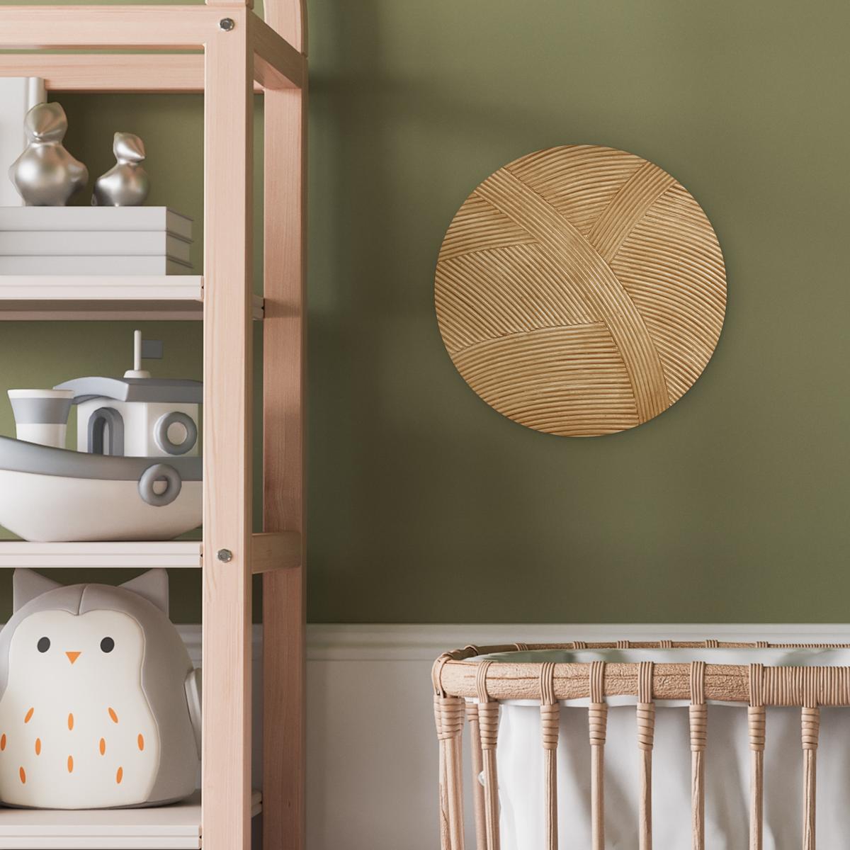 WANDBILD Struktur - Natur - Kunst - Rattan Deko Wohnzimmer 30x30 cm - Naturfarben, Kunststoff (30/30cm) - MuchoWow