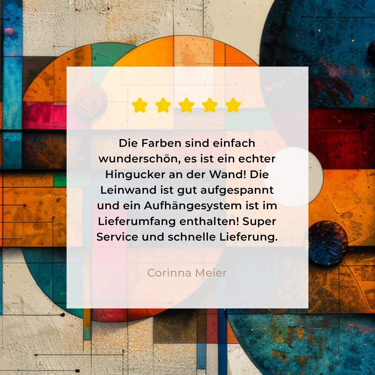LEINWANDBILD Vintage - Moderne Kunst - Orange - Geometrische Formen Wanddeko 90x60 cm - Multicolor, Textil (90/60cm) - MuchoWow