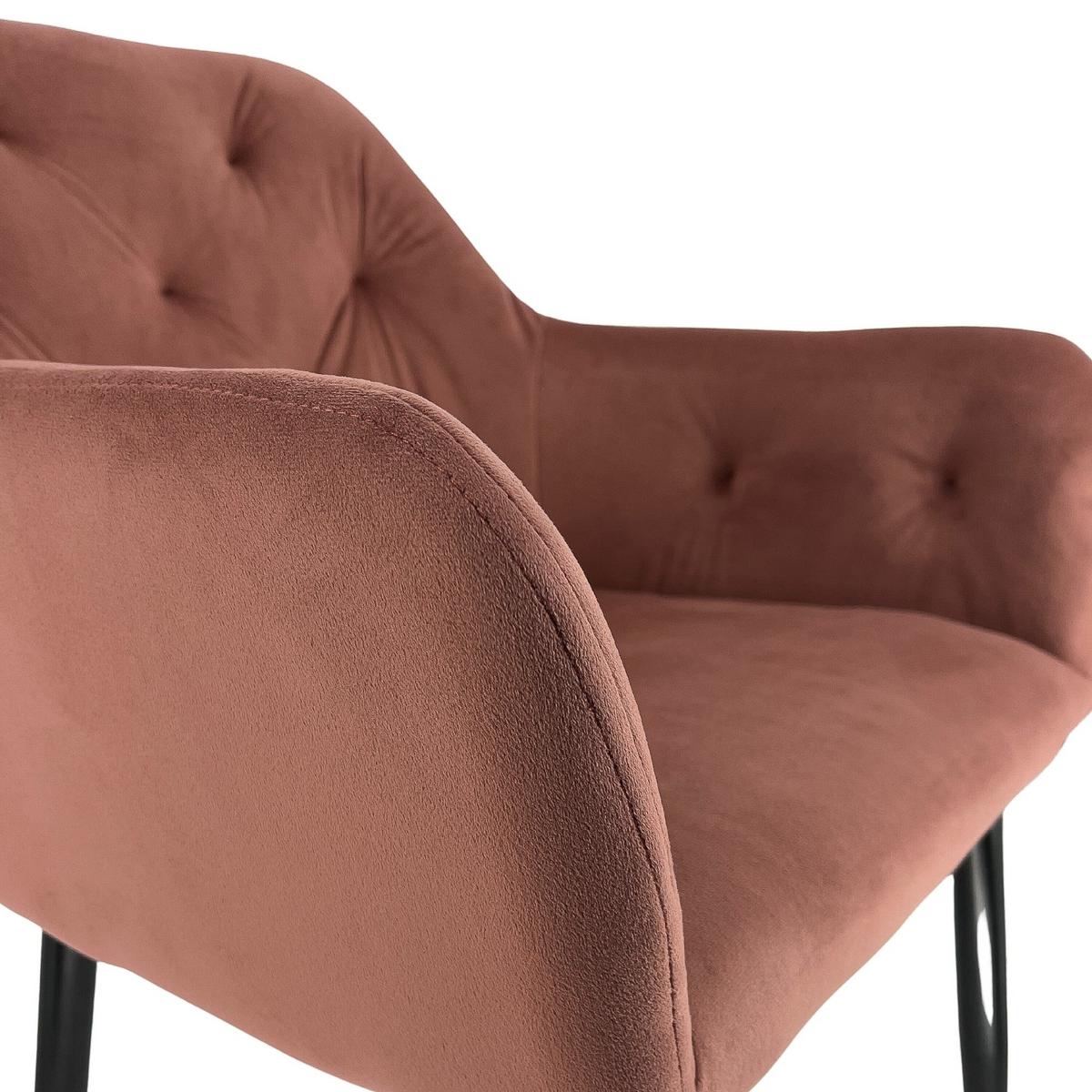 POLSTERSTUHL 2er Set, Metallbeine Rosa 55/81/58,5 - Rosa, Textil (55/81/59cm) - RAUMHIRSCH FURNITURE
