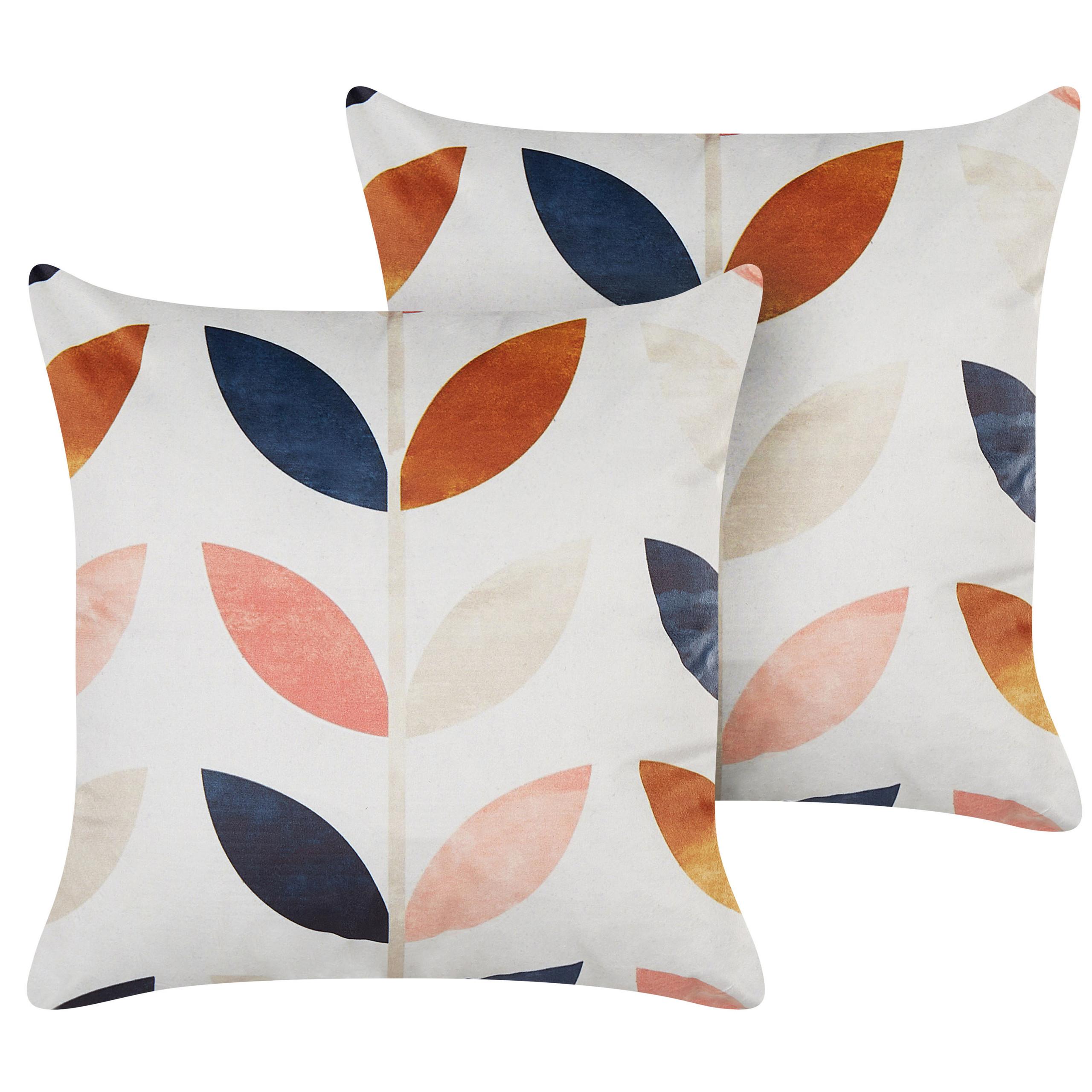 DEKOKISSEN 2er-Set Cremeweiß 45/45 cm Quinoa - Ecru, Textil (45/45cm) - Beliani
