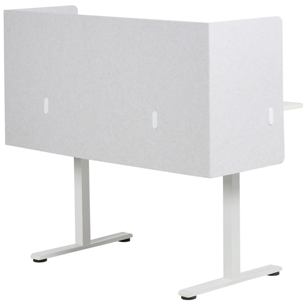 SCHREIBTISCHTRENNWAND Weiß Soloa - Creme, Kunststoff (210/61/1cm) - Beliani