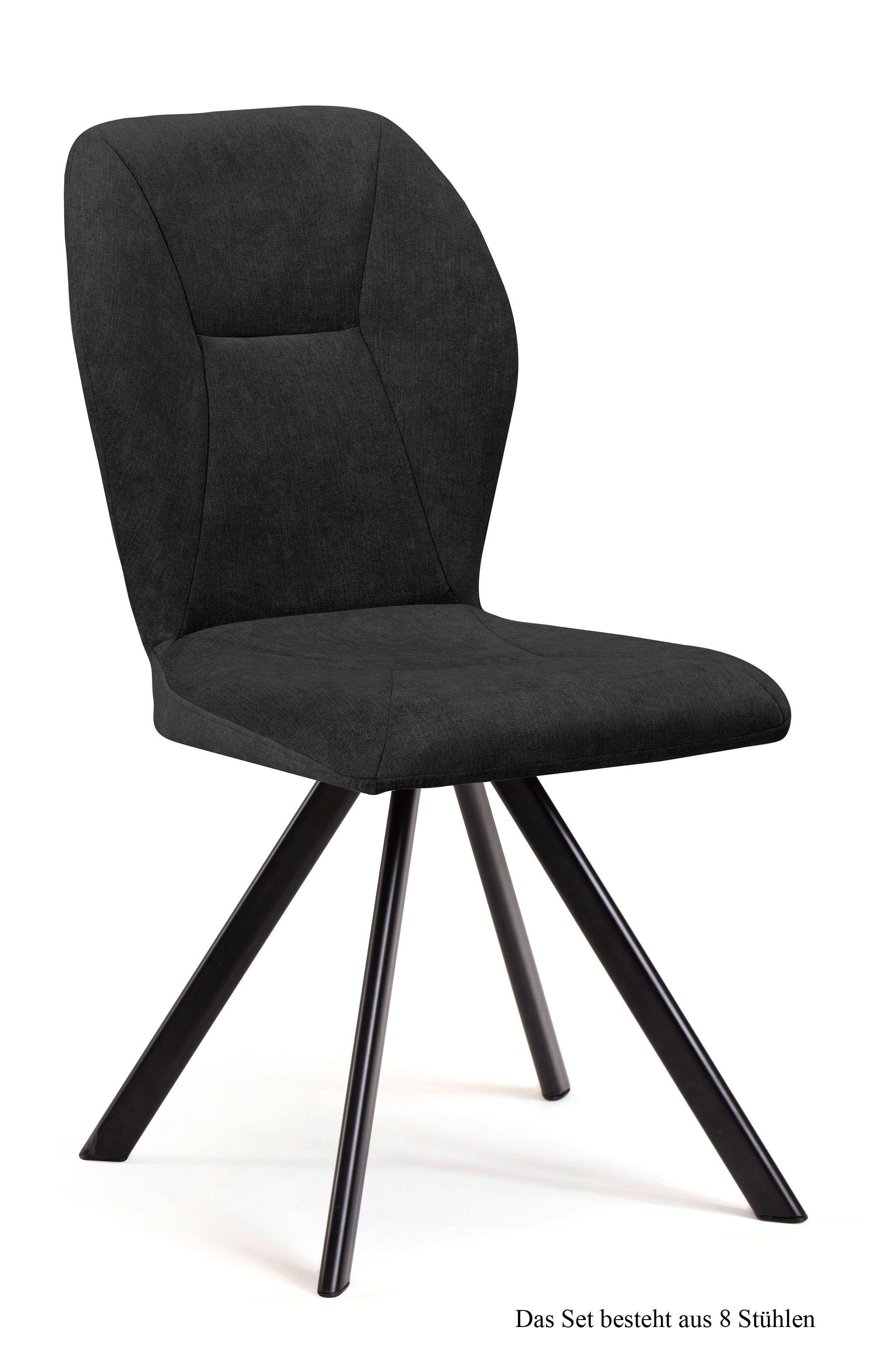 ESSZIMMERSTUHL (8er-Set) Delta 51x92x60 Schwarz/Anthrazit - Anthrazit/Schwarz, Kunststoff (60/92/51cm) - 58aufmkessel