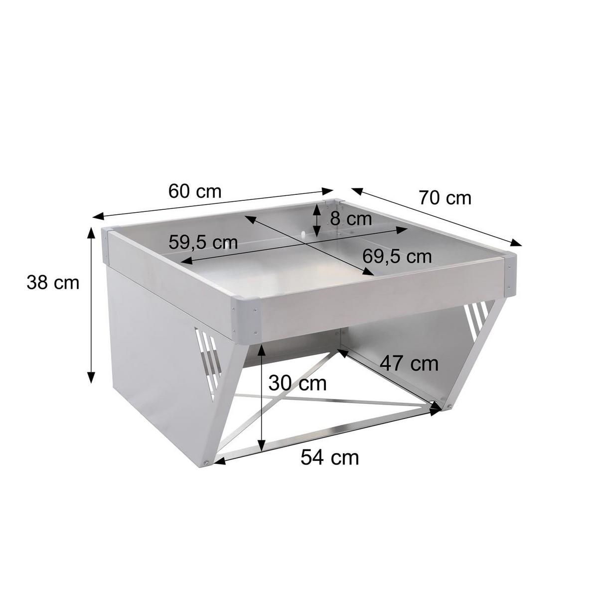 MÄHROBOTER-GARAGE Silbergrau - Silberfarben, Metall (60/38/70cm) - MCW