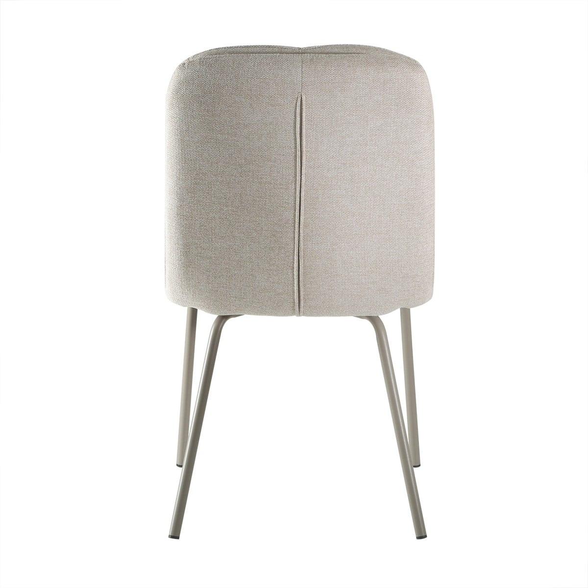 STÜHLE 4er Set aus Stoff Beine aus beige lackiertem Metall 64,5/48/85 cm - Beige, Textil (48/85/76cm) - Calicosy