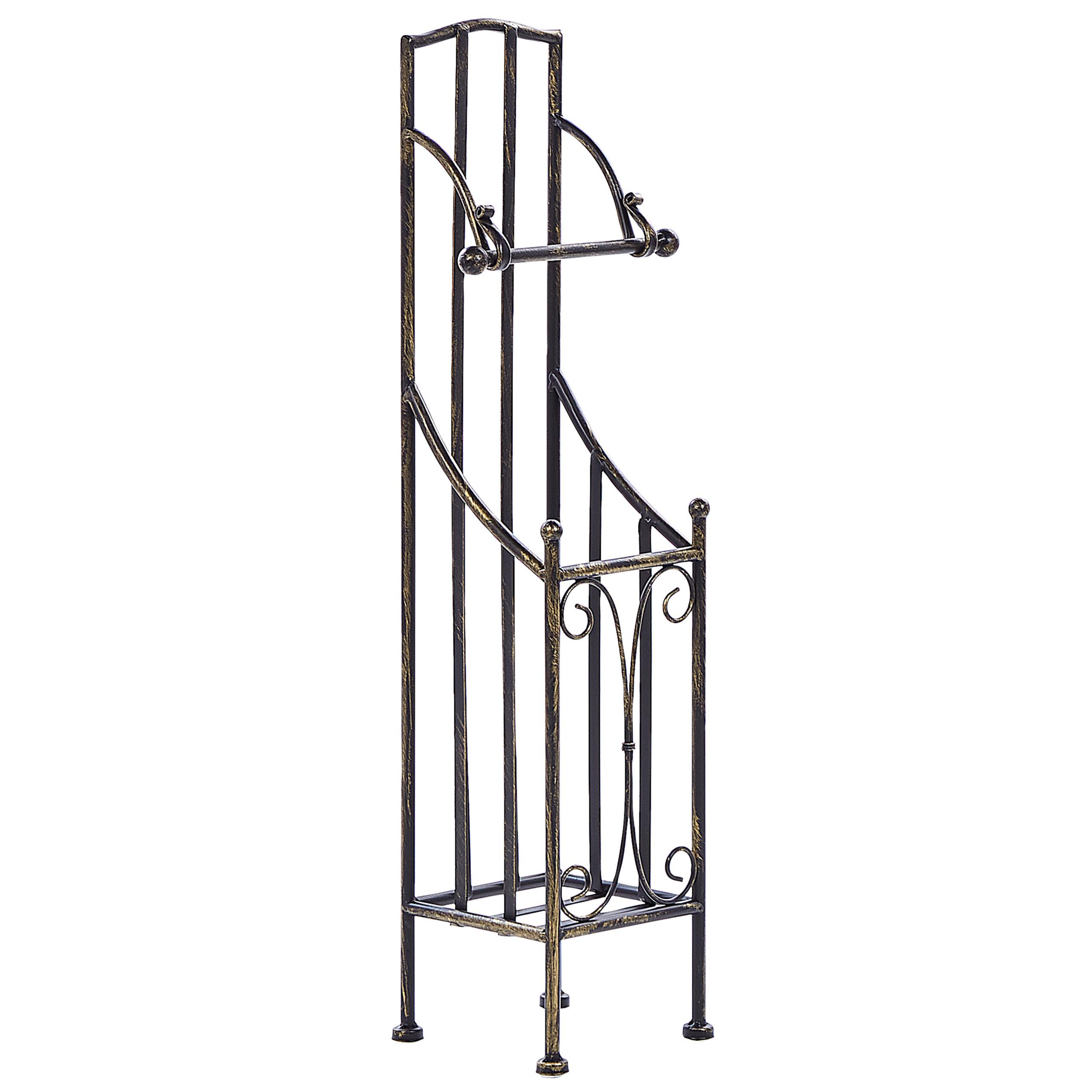 TOILETTENPAPIERSTÄNDER Metall Antik Optik schwarz Brisa - Schwarz, Metall (18/68/15cm) - Beliani