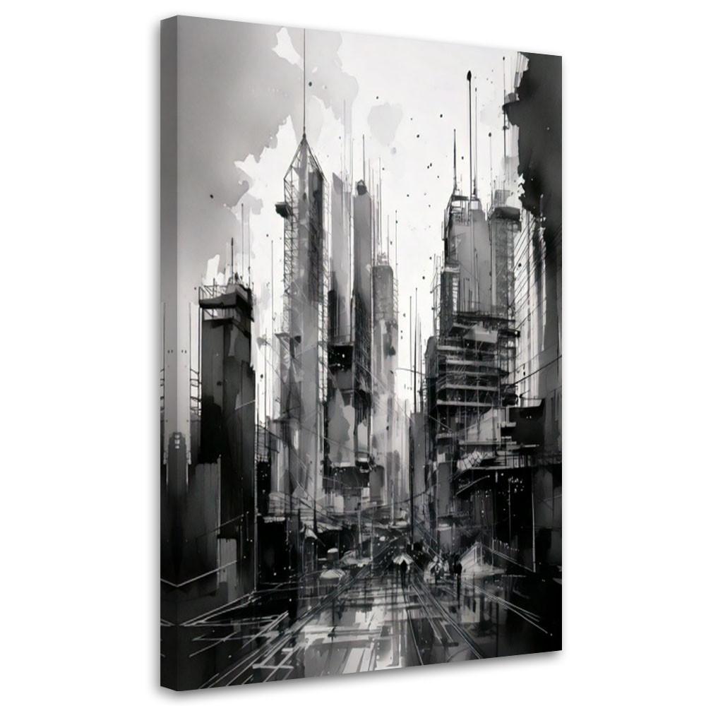 LEINWANDBILD Abstraktion 30x45cm - Schwarz, Textil (30/45cm) - Feeby