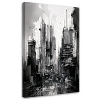 LEINWANDBILD Abstraktion 30x45cm - Schwarz, Textil (30/45cm) - Feeby
