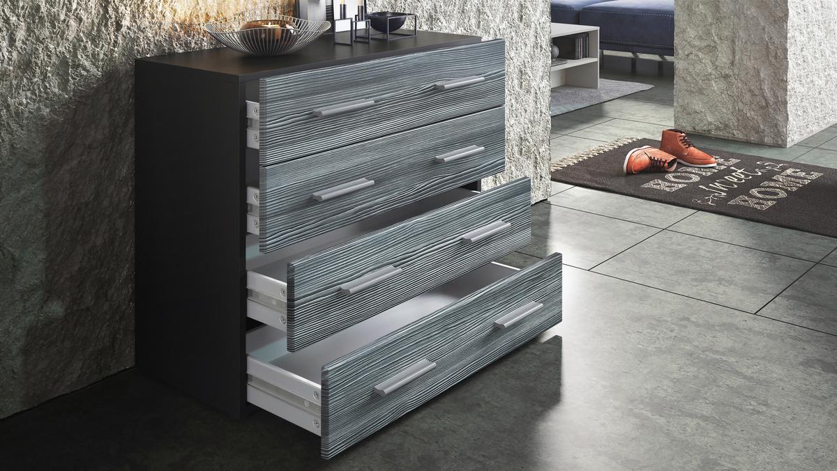 KOMMODE Pavos Avola-Anthrazit - Anthrazit, Holzwerkstoff (76/72/35cm) - Vladon