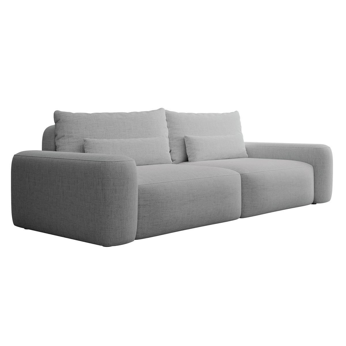 SCHLAFSOFA Carnos Grau Chenille - Schwarz/Grau, Kunststoff/Textil (257/82/105cm) - Selsey