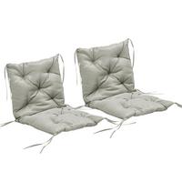 2ER-SET Sitzkissen, 98 x 50 cm Stuhlkissen mit Bindebänder, Stoffbezug 8cm dick - Hellgrau, Textil (50/8/98cm) - Outsunny