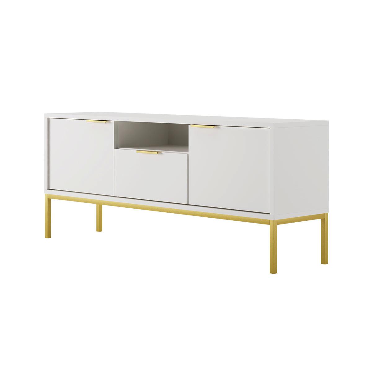 TV-MÖBEL Seattle Weiß - Weiß, Holzwerkstoff (135/56.4/33cm) - Petits-meubles
