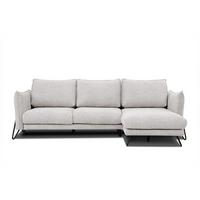 ECKSOFA HOSTEN 4-Sitzer, creme - Creme/Schwarz, Holzwerkstoff/Textil (269/158cm) - Wozimo