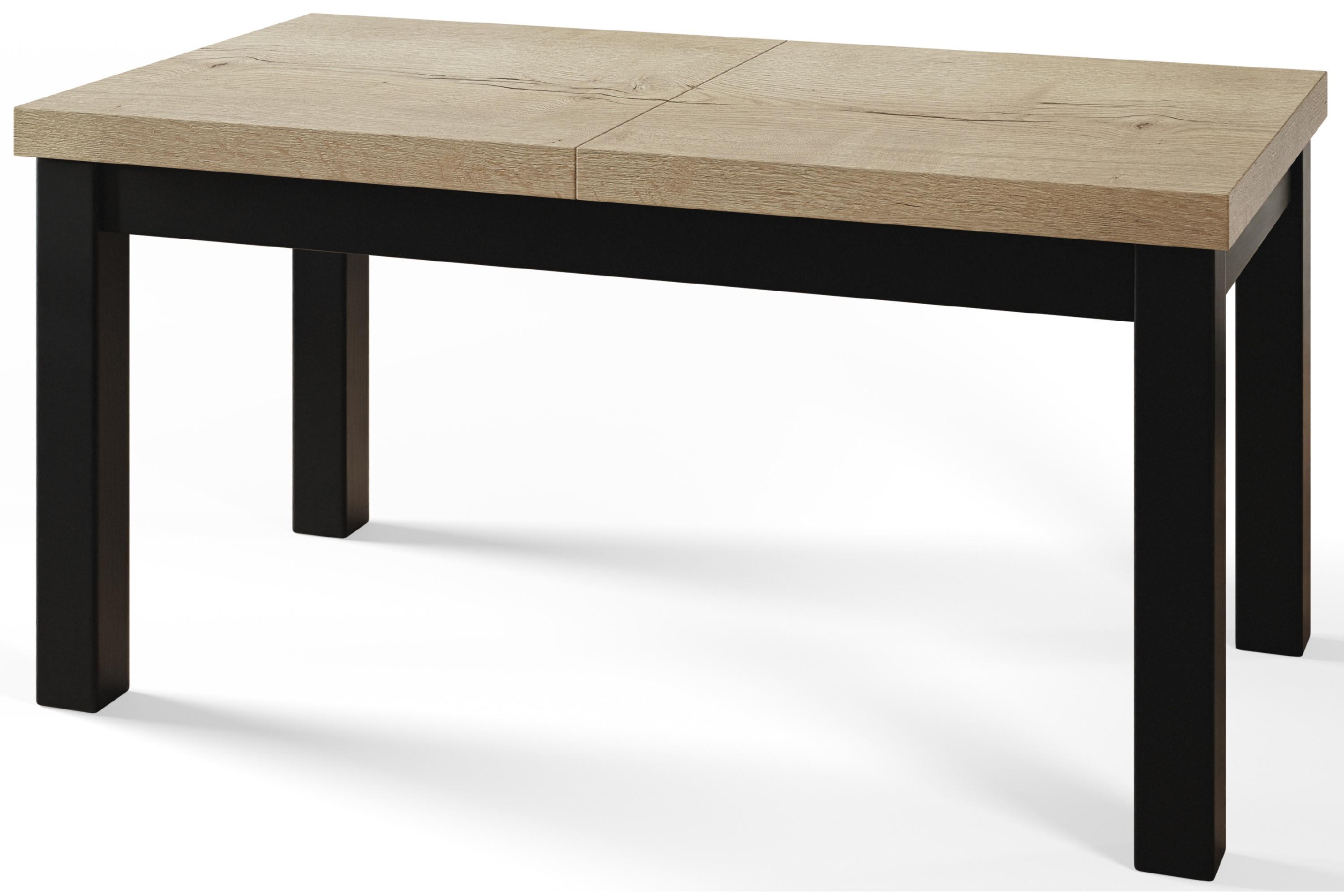 RECHTECKIGER Esstisch Ausziehbar – Moderner Wohnzimmertisch Küchentisch und Esszimmertisch – Tisch mit Holzbeinen, Maßen von 160 – 210 cm – Halifax - Schwarz/Naturfarben, Holzwerkstoff (160/90/78cm) - Alpi-Möbel