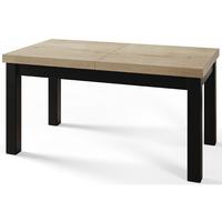 RECHTECKIGER Esstisch Ausziehbar – Moderner Wohnzimmertisch Küchentisch und Esszimmertisch – Tisch mit Holzbeinen, Maßen von 140 – 180 cm – Halifax - Schwarz/Naturfarben, Holzwerkstoff (140/80/78cm) - Alpi-Möbel