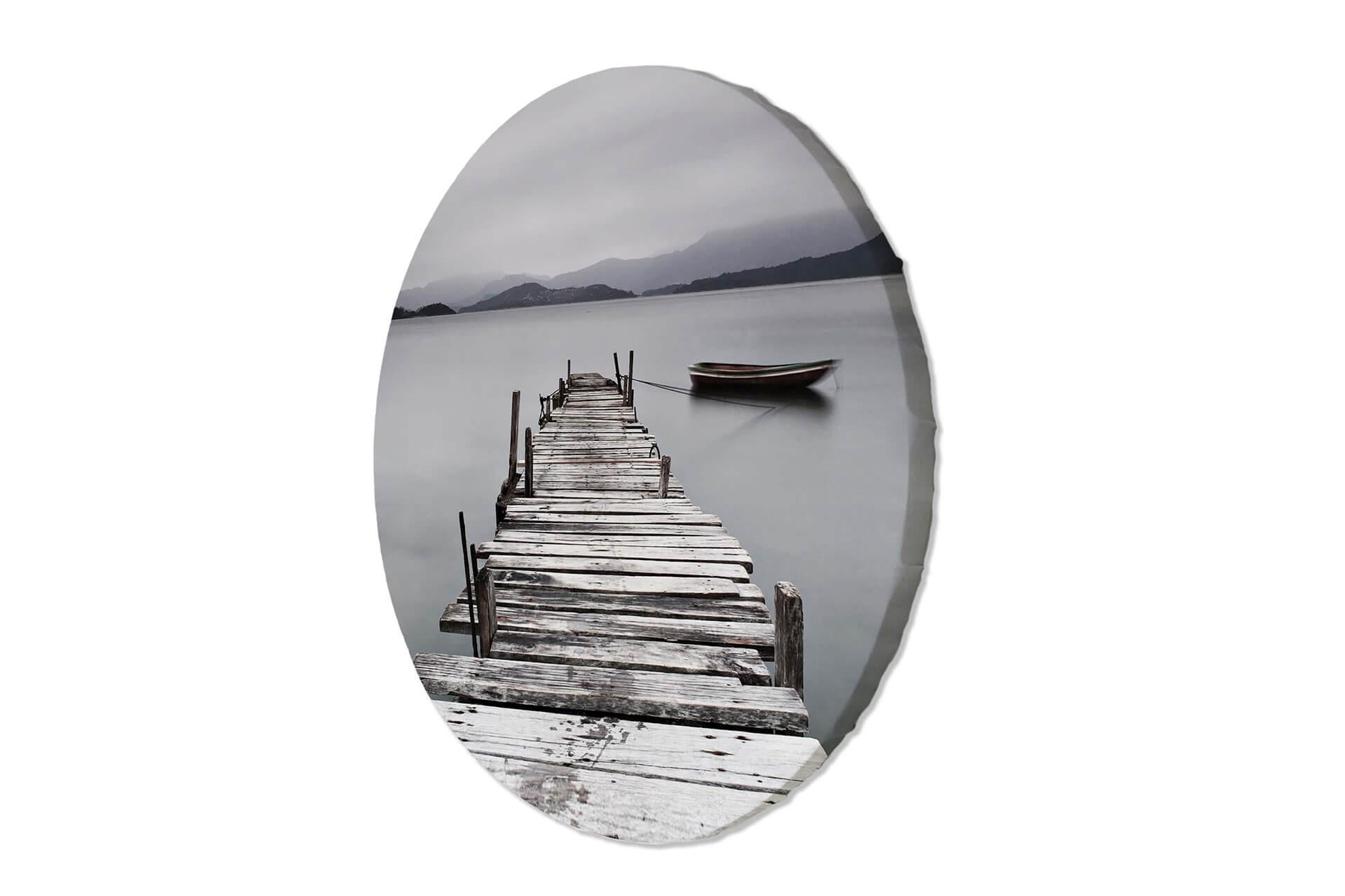 RUNDES BILD Grau 40/40 cm - Grau, Textil (40/40cm) - KUNSTLOFT