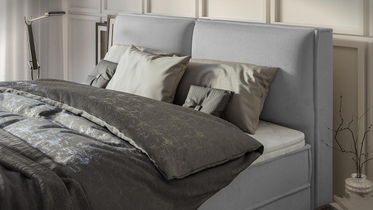 BOXBETT Eclipse 180/200 cm Grau Luxusmicrofaser - Schwarz/Grau, Holz/Kunststoff (180/200cm) - S-Style Möbel