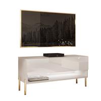 LOWBOARD TV-Schrank CALANTE 90 cm auf geraden goldenen Chrom-Beinen - Beige/Goldfarben, Holzwerkstoff/Metall (90/44/35cm) - Lookway