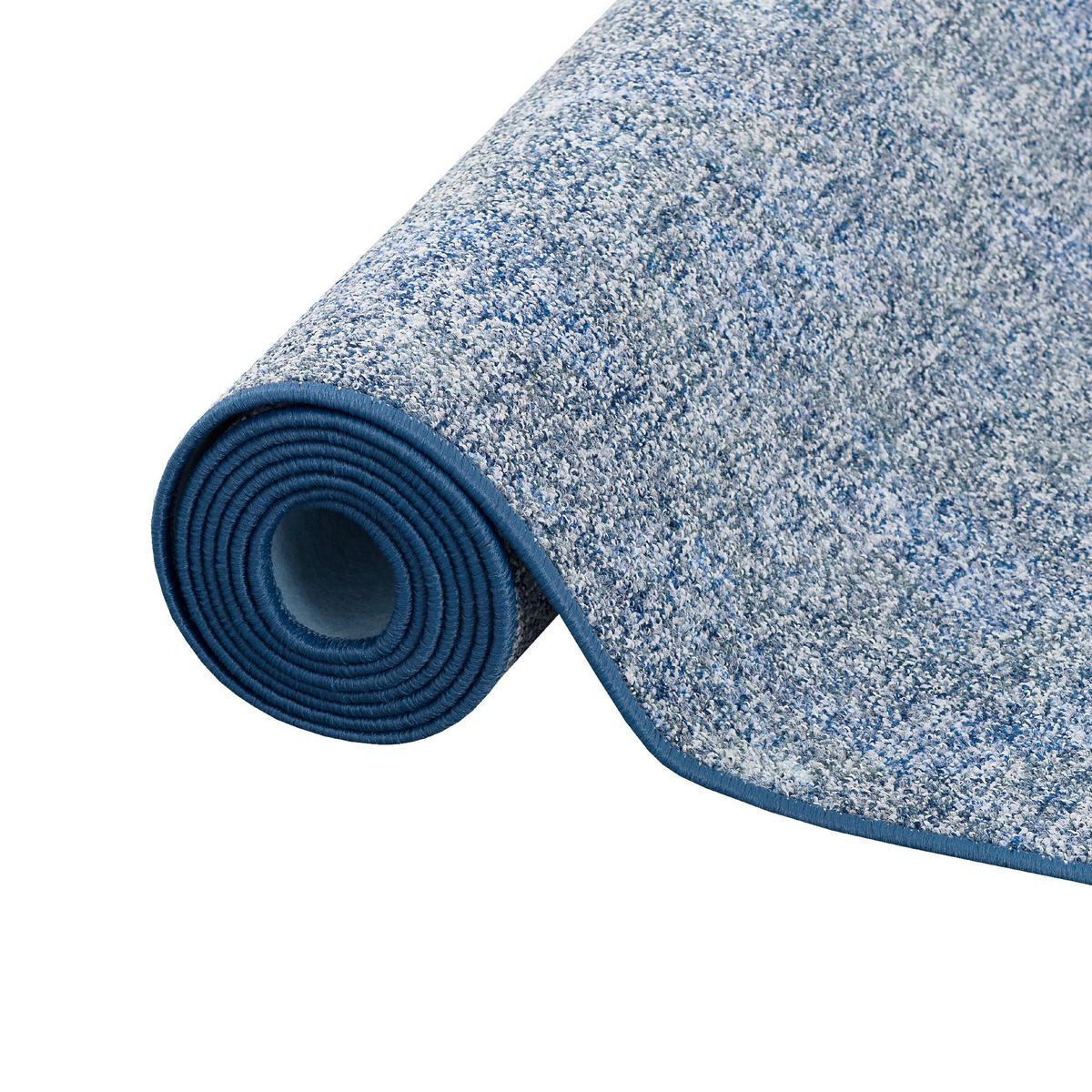SCHLINGENTEPPICH MEMORY MELIERT LÄUFER - Blau, Textil (100/200cm) - Snapstyle