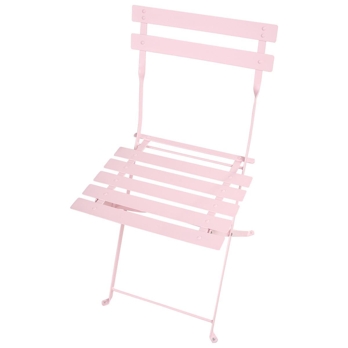 GARTENMÖBEL Set 4-Sitzer klappbar Metall Pastellrosa Fiori - Pink, Metall - Beliani