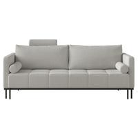 SCHLAFSOFA Skilia mit Schlaffunktion, 3-Sitzer 224 cm - Hellgrau/Schwarz, Textil/Metall (224/85/102cm) - Selsey