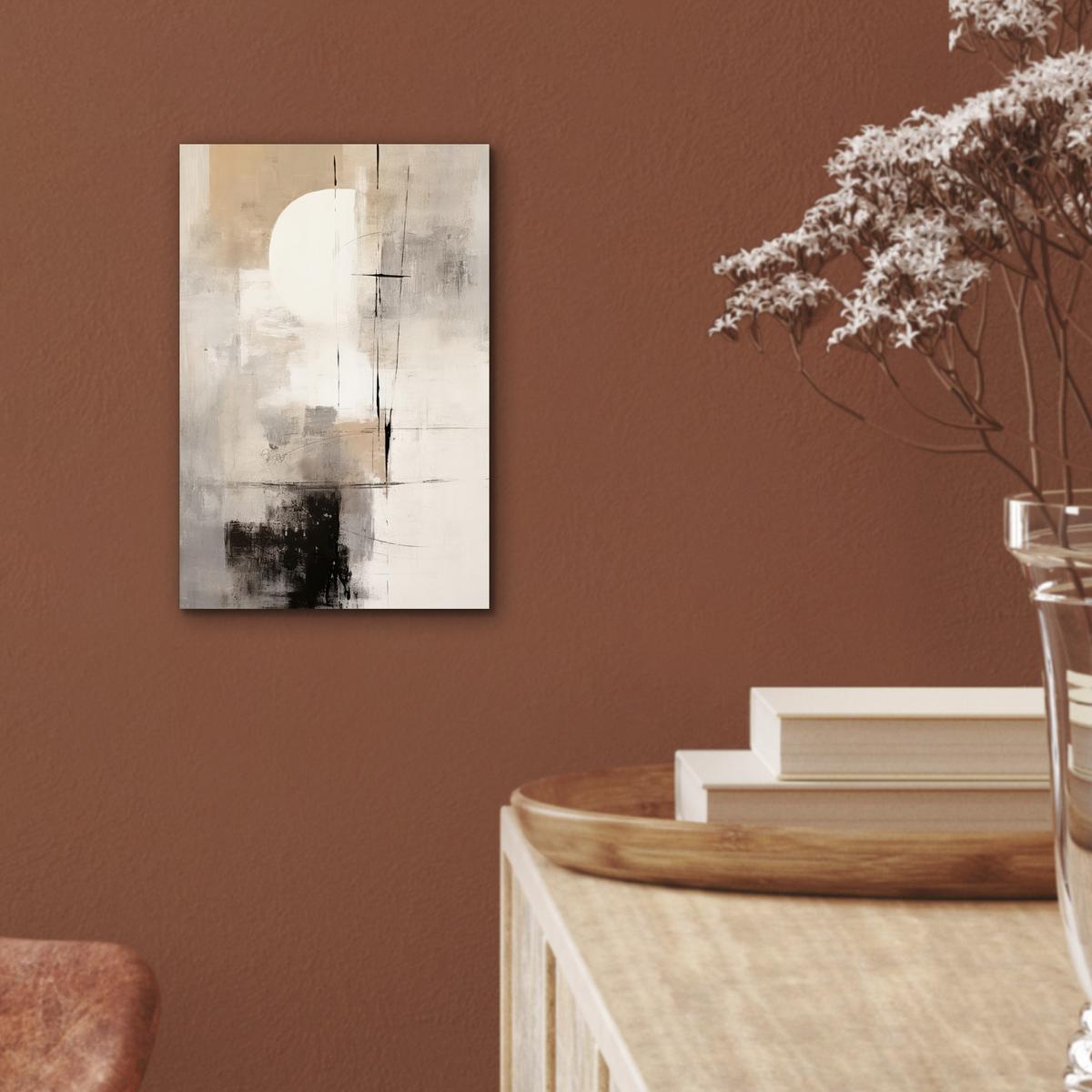 METALLBILD Abstrakt - Kunst - Grau 20x30 cm - Hellgrau, Metall (20/30cm) - MuchoWow