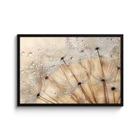 POSTER MIT RAHMENGERAHMTES BILD Löwenzahn - Abstrakt - Natur - Beige 90x60 cm - Braun, Papier (90/60cm) - MuchoWow