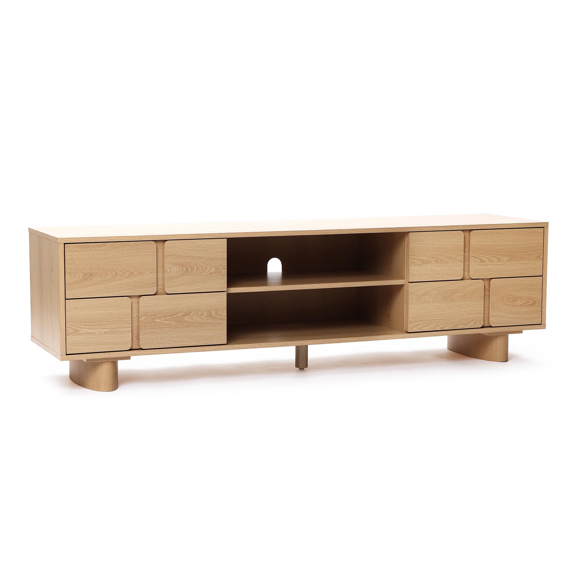 TV Lowboard, Holzwerkstoff | B160 x T39 x H45 cm - Eichefarben, Holzwerkstoff (160/45/39cm) - Hometopia
